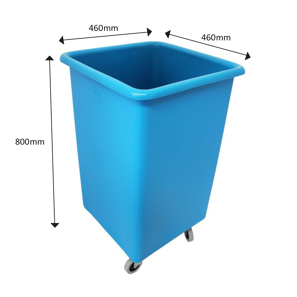 100 Litre Food Grade Catering Bin with Optional Wheels with dimensions