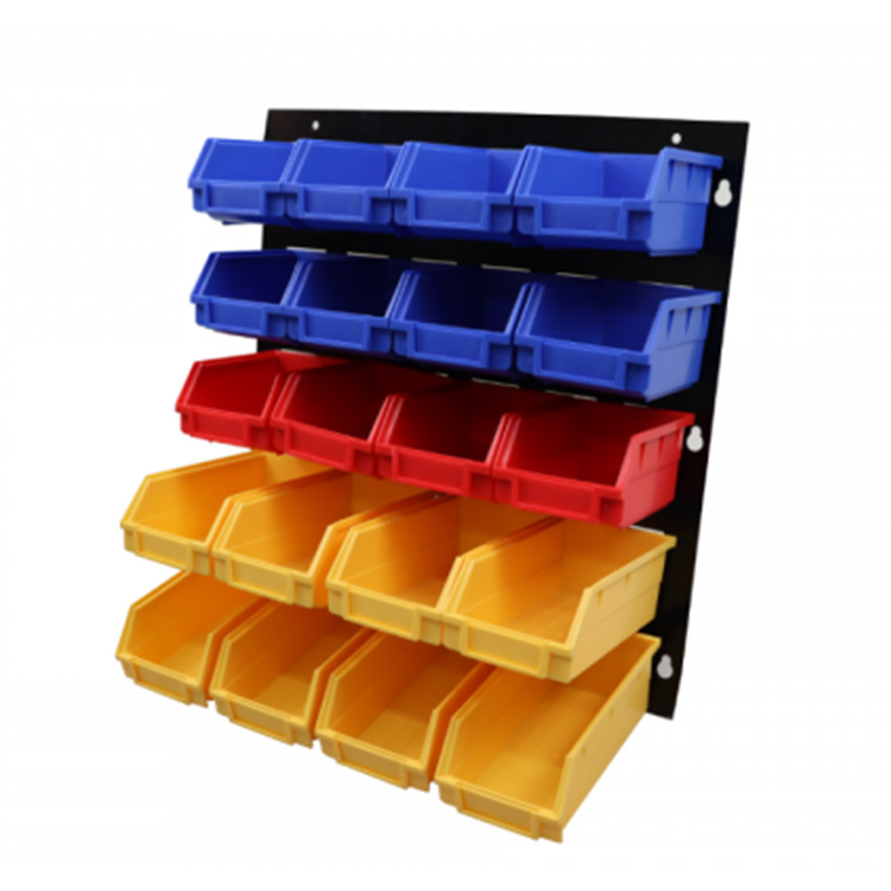 Wall Mounted Louvre Panel Storage Bins for Garages and Workshops
