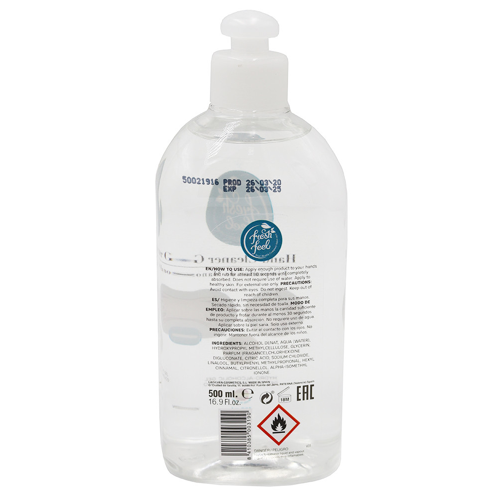70% Alcohol Hydroalcoholic Hand Sanitiser Gel - 500ml - Pack of 4