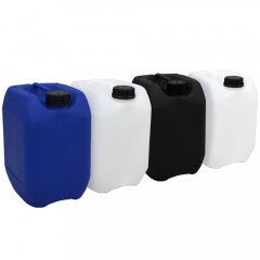 10 Litre Stackable Plastic Jerry Can - Natural, White, Black, Blue