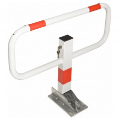 Commander Drop Down Frame Parking Post - White with Red Reflective Bands - Sub-surface Fix