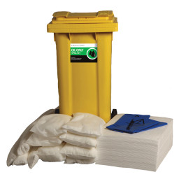 120 Litre Oil Spill Kit - Two Wheeled Bin