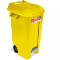 120 Litre Yellow Clinical Waste Bin - Pedal Operated
