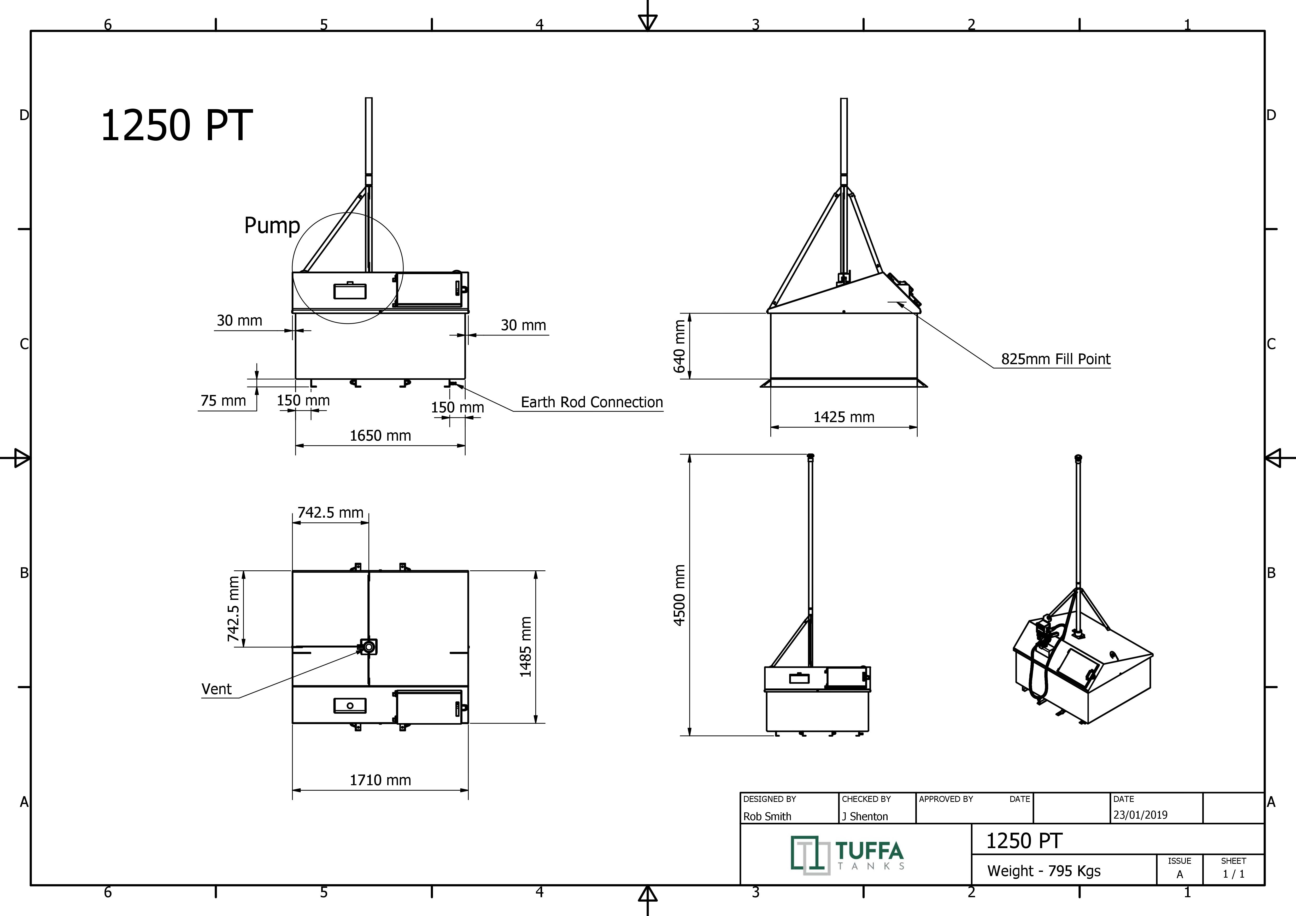 Tuffa 1250 Litre Petrol Tank