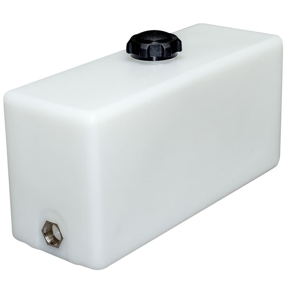 12 litre water tank made from translucent plastic with lid and outlet