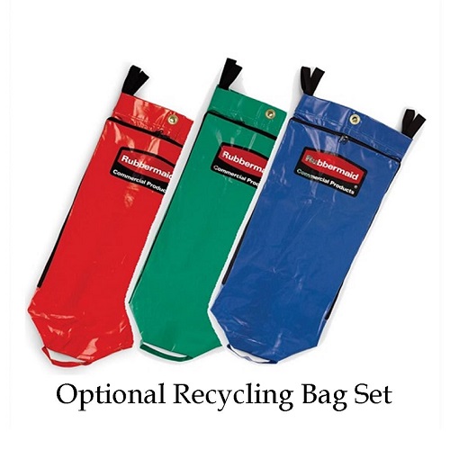 Janitorial Cart with 2 Fixed and 2 Swivel Castors