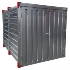 4m Flat Pack Storage Container with Double Wing Doors