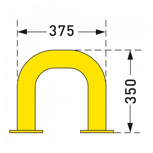 Black Bull Steel Collision Protection Guard - 350 x 375mm - Yellow