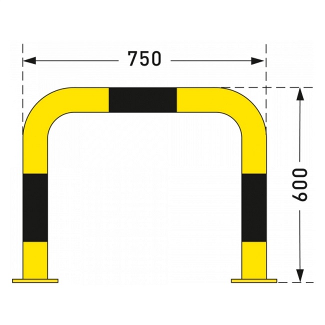 Black Bull Steel Collision Protection Guard - 600 x 750mm - Yellow and Black