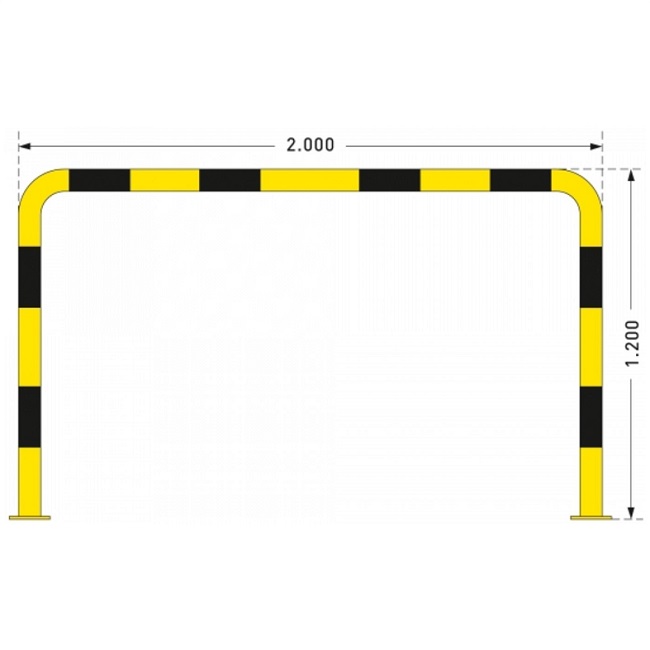 Black Bull Steel Collision Protection Guard - 1200 x 2000mm - Yellow and Black