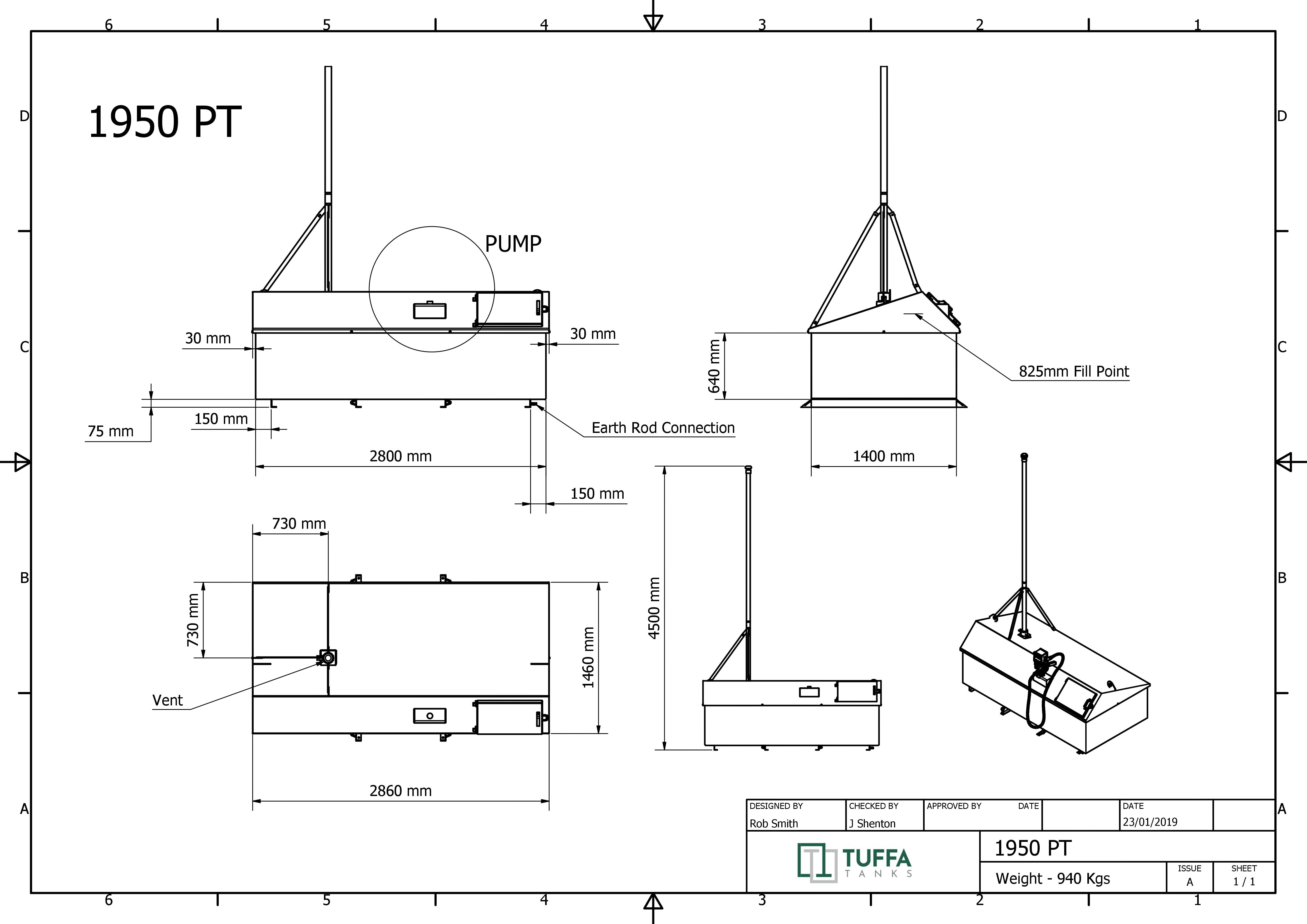 Tuffa 1850 Litre Petrol Tank