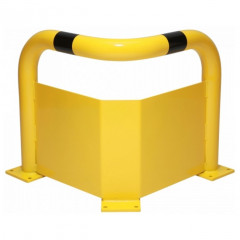 Black Bull Steel Corner Protection Guard with Underrun Panel - 350 x 600 x 600mm - Yellow and Black
