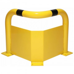 Black Bull Steel Corner Protection Guard with Underrun Panel - 600 x 600 x 600mm - Yellow and Black