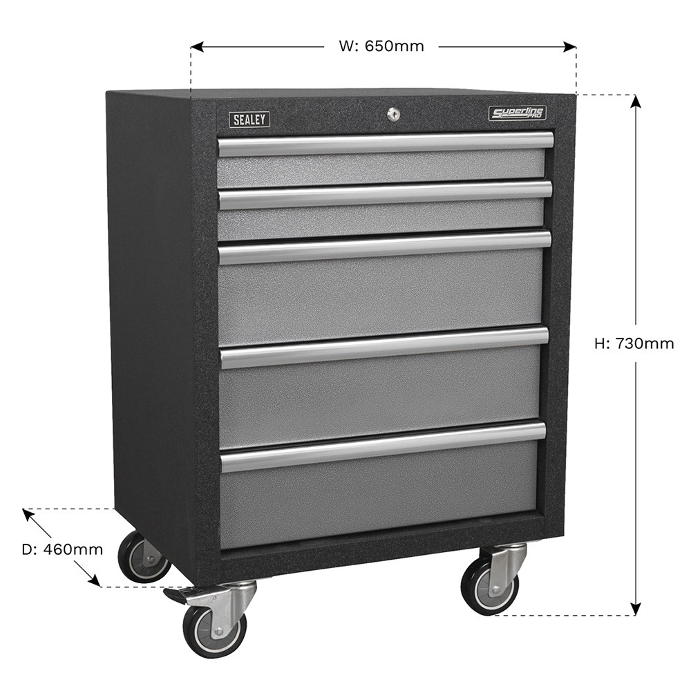 Sealey Modular 5 Drawer Mobile Cabinet 650mm