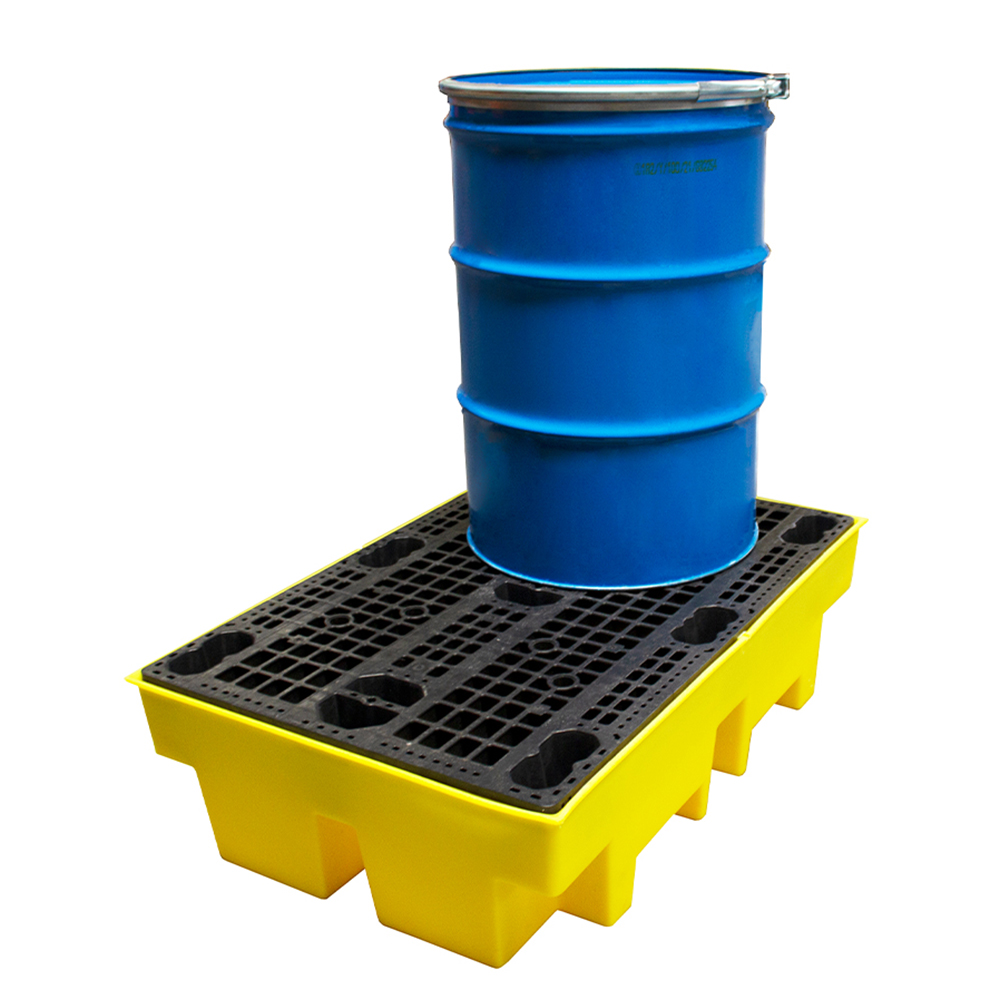 2 Drum Spill Pallet With Removable Grid - 240 Litre