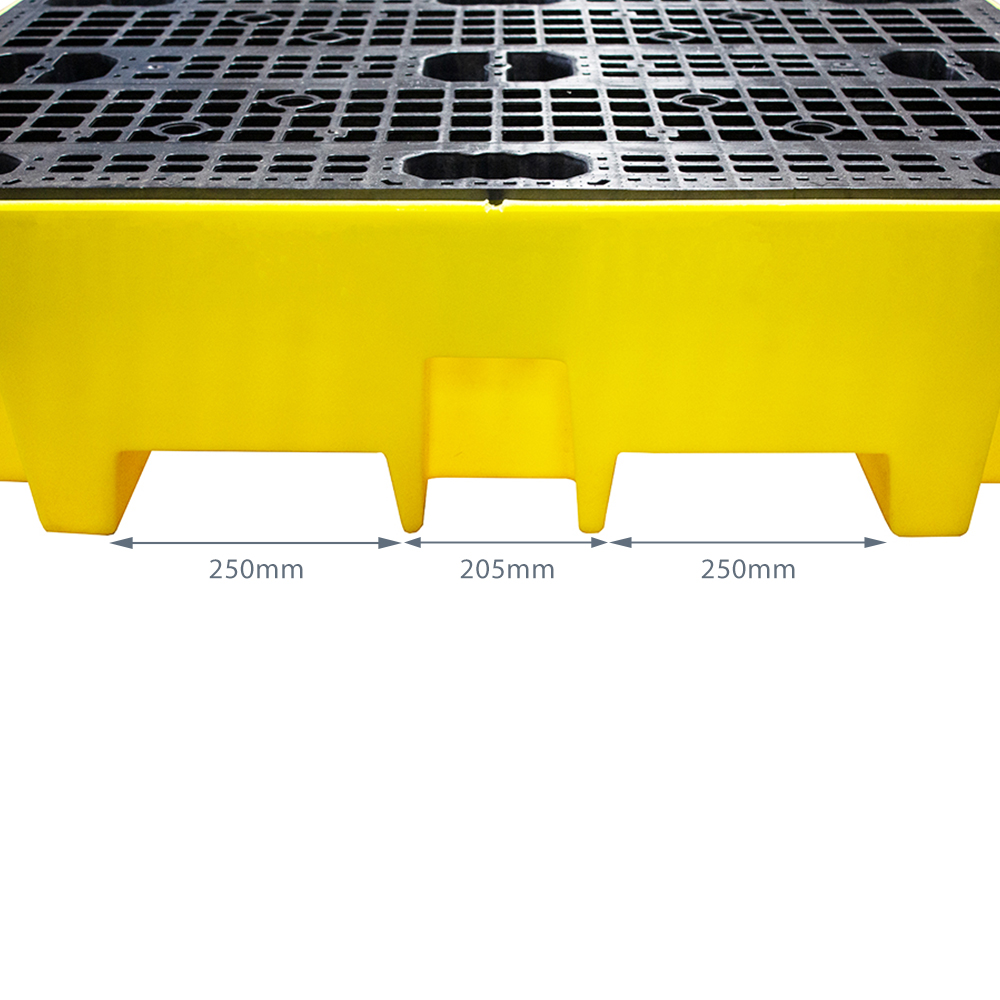 2 Drum Spill Pallet With Removable Grid - 240 Litre