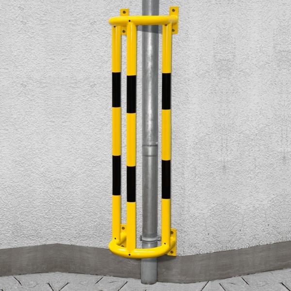 Wall Mounted External Pipe Protector - 1500 x 350 x 300mm - Yellow and Black