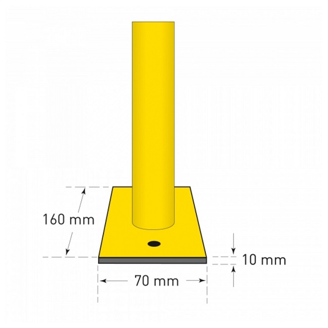 Floor Mounting Steel Hoop Guard - 1000 x 1000mm - Yellow and Black