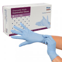 Powder Free Disposable Nitrile Gloves - Pack of 100