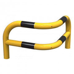 Yellow and Black Angled Corner Safety Barrier - L 580 x W 580 x H 430mm