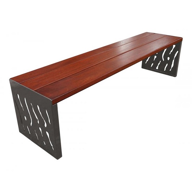 Venice Wood and Steel Bench