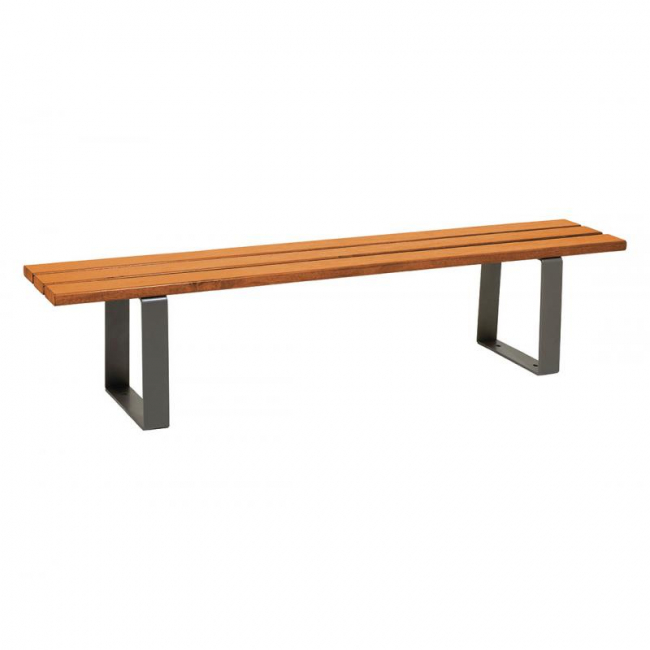 Riga Wood and Steel Bench - light oak