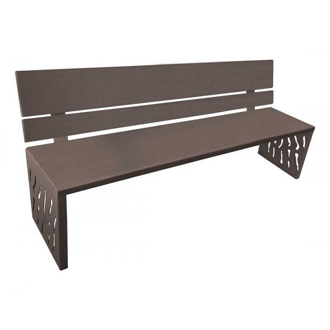 Venice Steel Bench - grey