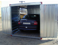 5m Flat Pack Carport with Side & Front Double Doors