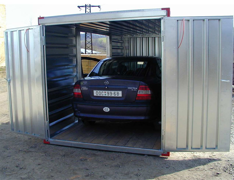 6m Flat Pack Carport with Side & Front Double Doors