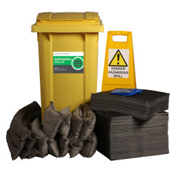 240 Litre Universal Spill Kit - Two Wheeled Bin