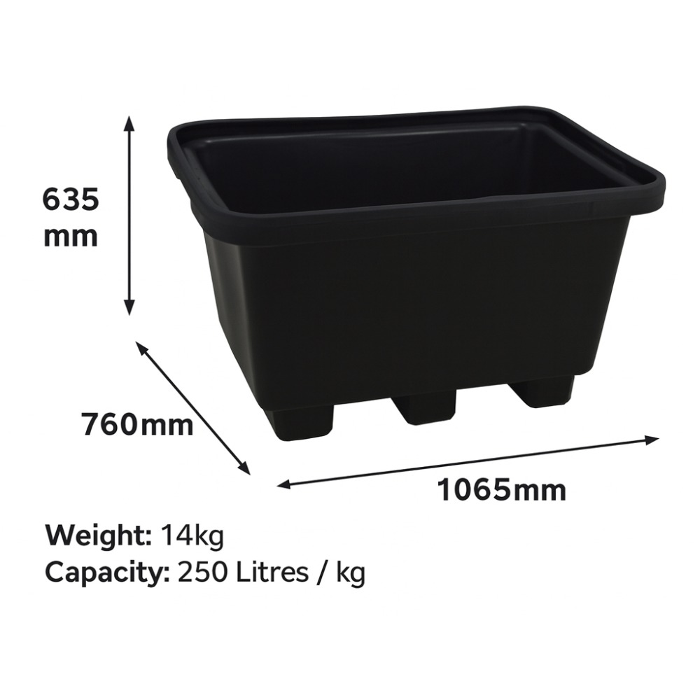250 Litre Eco Recycled Fork Lift Mortar Tub