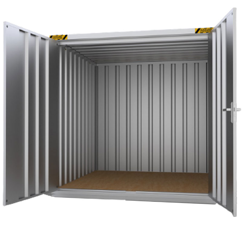 2m x 2m Flat Pack Storage Container with Double Wing Doors