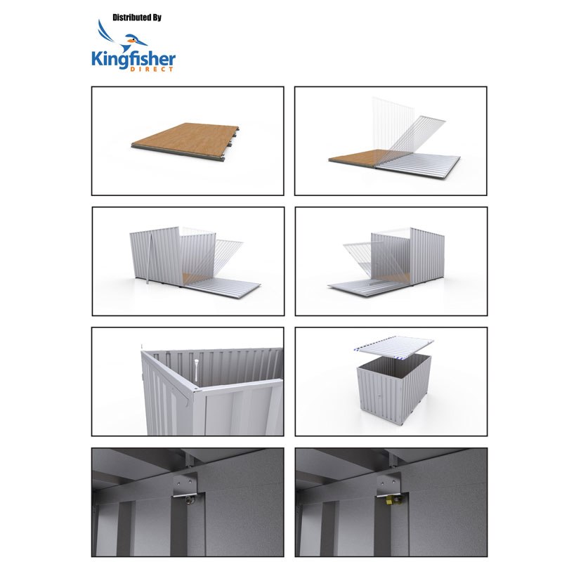 2m x 2m Flat Pack Storage Container with Double Wing Doors