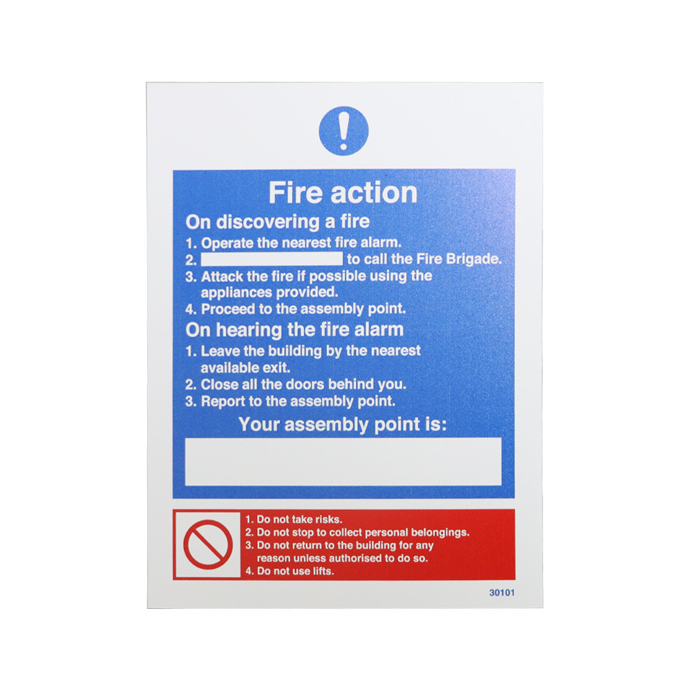 Fire Action Notice Sign