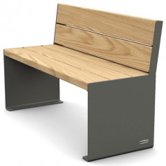 Kube Design Wood and Steel Park Bench