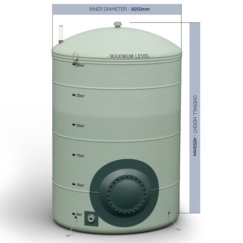 30,000 Litre Vertical GRP Water Tank