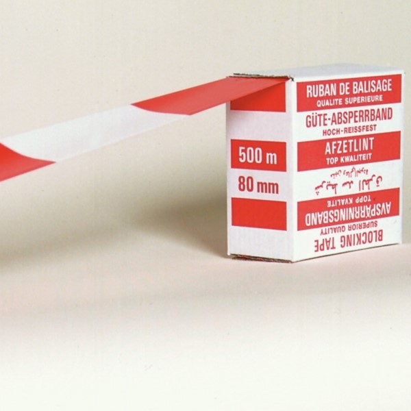Traffic-Line Non-Adhesive Barrier Tape - 500m x 80mm - Red and White