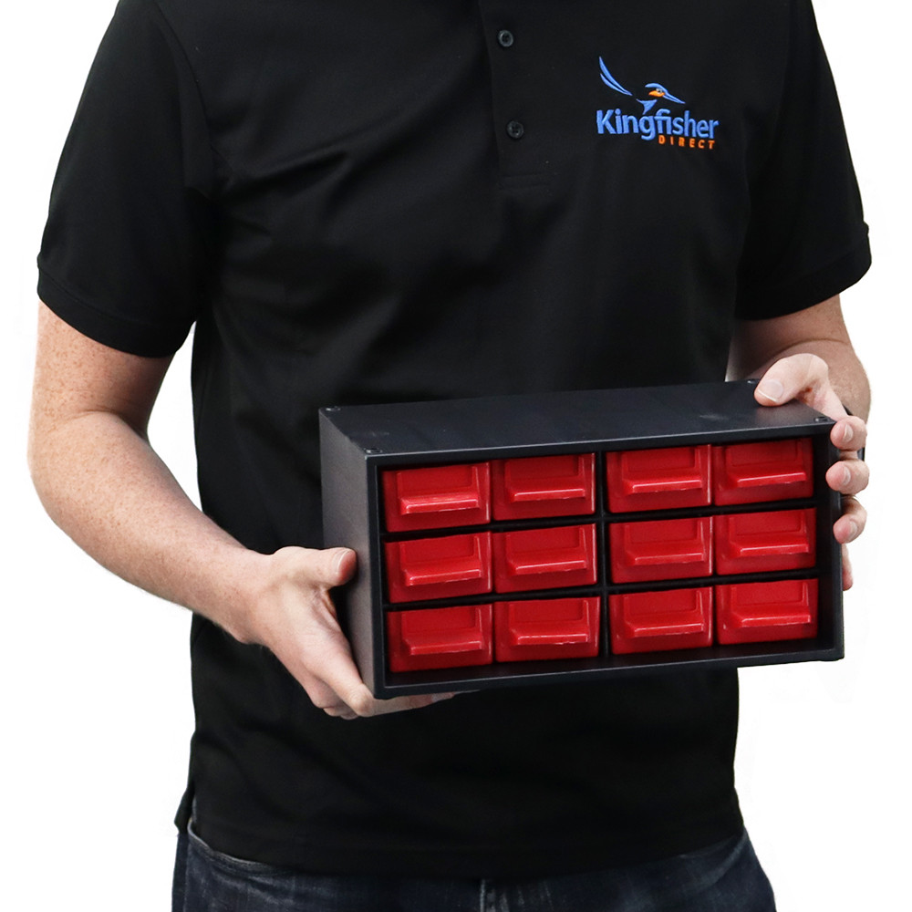 Plastic Stackable Storage Containers - 12 Drawers - Kingfisher Direct Ltd