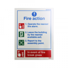 Glow in the Dark Fire Action Notice Sign