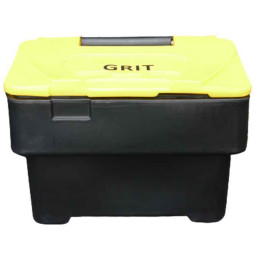 Black 3.5 Cu Ft Grit Bin with Yellow Lid - 115 Litre / 130 kg Capacity
