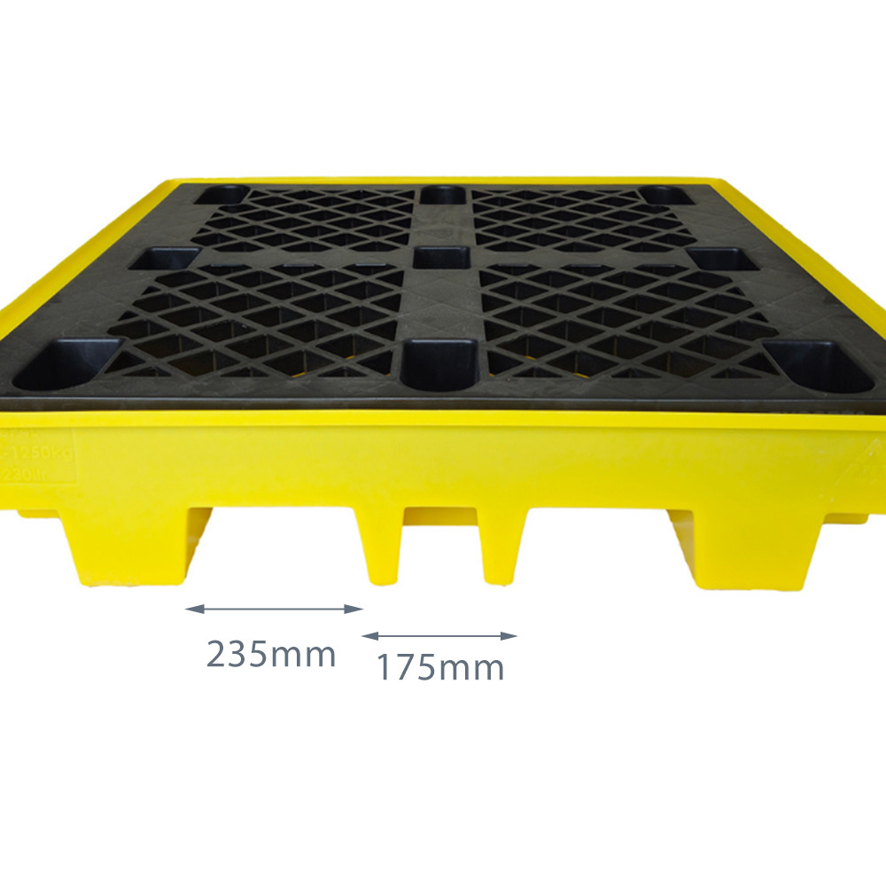 4 Drum Spill Pallet - Low Profile - 1280 x 1280 x 275mm