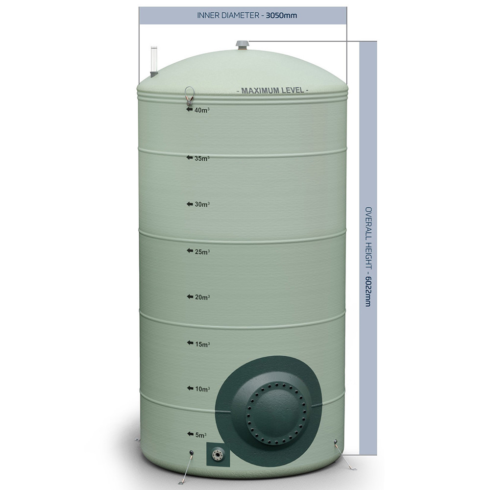 40,000 Litre Vertical GRP Water Tank