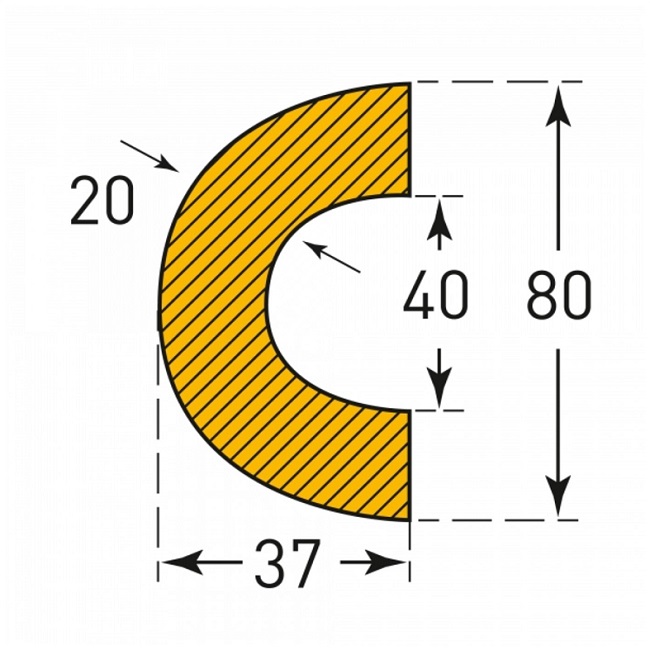 Pipe Protection Guard - 1000mm Length - for pipes 30-50mm diameter