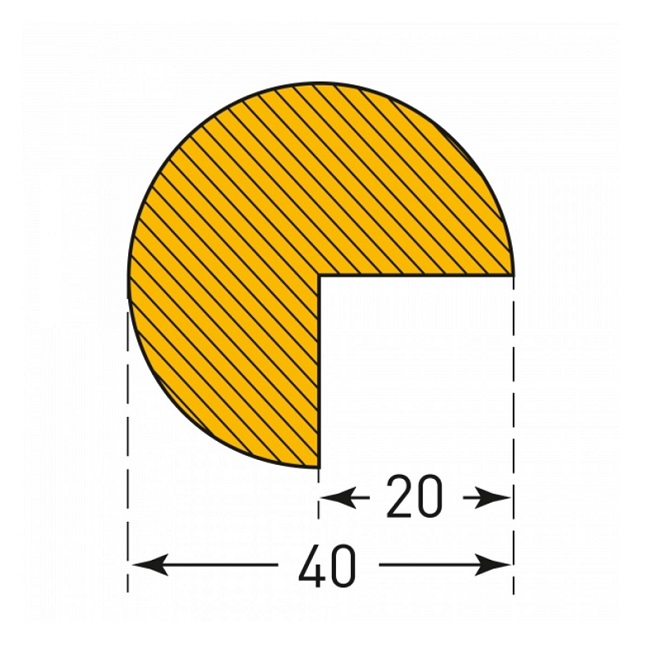 Semi-circular Magnetic Edge Protection Guard - 1000mm Length