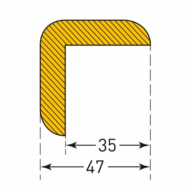Large Right Angle Adhesive Edge Protection Guard - 5m Length