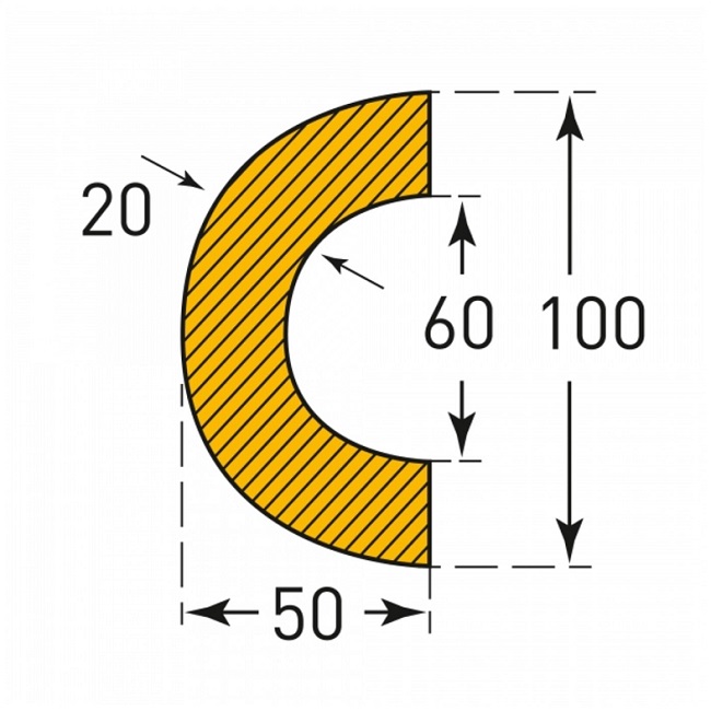 Magnetic Pipe Protection Guard - 1000mm Length - for pipes 50-70mm diameter