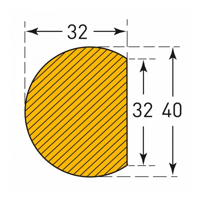 Semi-circular Magnetic Surface Protection Guard - 1000mm Length