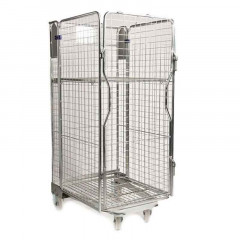 Nestable 4 Sided Security Roll Cage Container - 860mm x 737mm x 1676mm