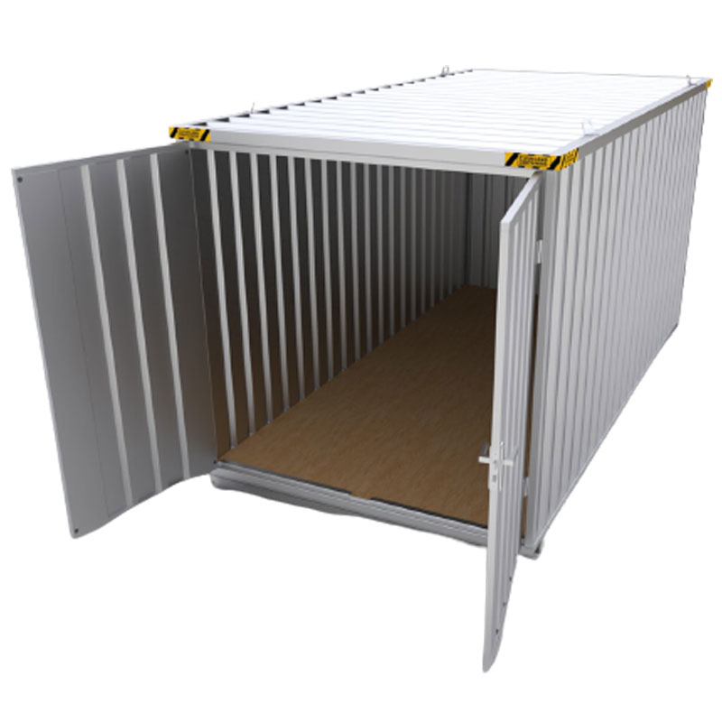 4m x 2m Flat Pack Storage Container with Double Wing Doors - Kingfisher ...
