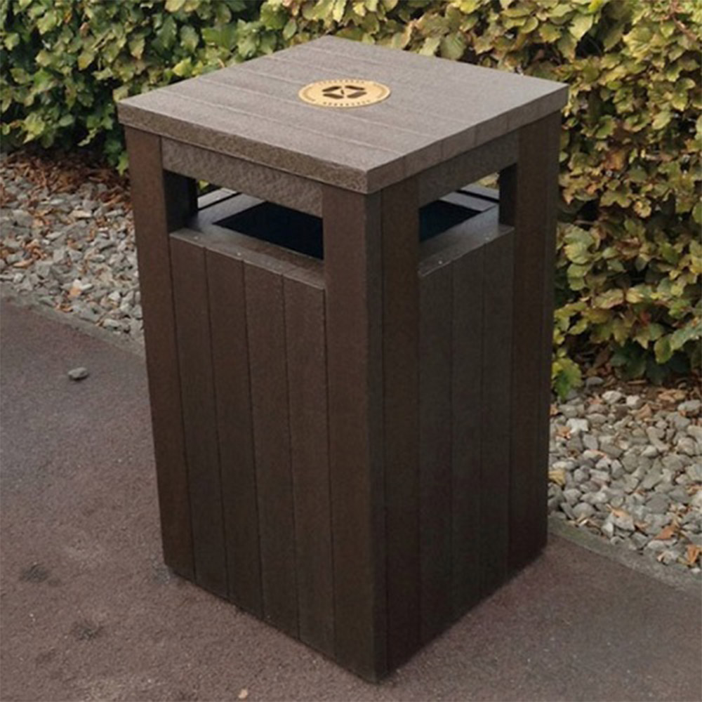 Iroko Hardwood Litter Bin - 98 Litre